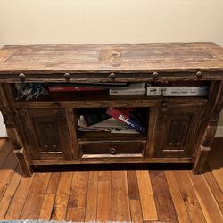 Used Entertainment Center; Rustic; Solid Wood