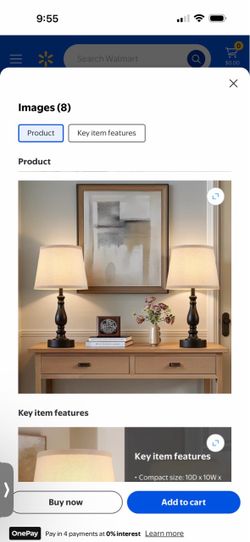 NATYSWAN Lamp for Bedroom Set of 2 - 19" Small Bedside Table Lamps with Rotary Swithch - Modern Lamps for Living Room Night stands - Desk Lamps for Ho
