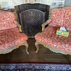 Two Beautiful French Arm Chairs, Chaise, Sofa