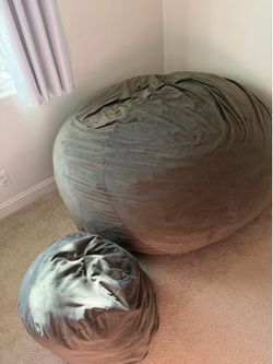 Giant bean bag and bean bag ottoman
