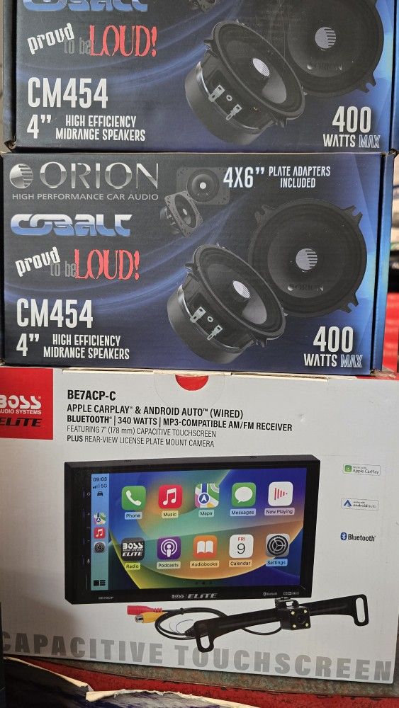 Bosses Stereo Receiver Bluetooth Apple CarPlay Android AutoDigital Media And Speaker 6.5"