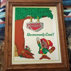 Vintage Keebler Ernie The Elf Advertising Mirror 17" By 14"