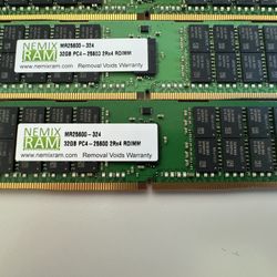 NEMIX RAM 256GB (8X32GB) DDR4 3200MHZ PC4-25600 2Rx8 1.2V 288-PIN ECC RDIMM Reg