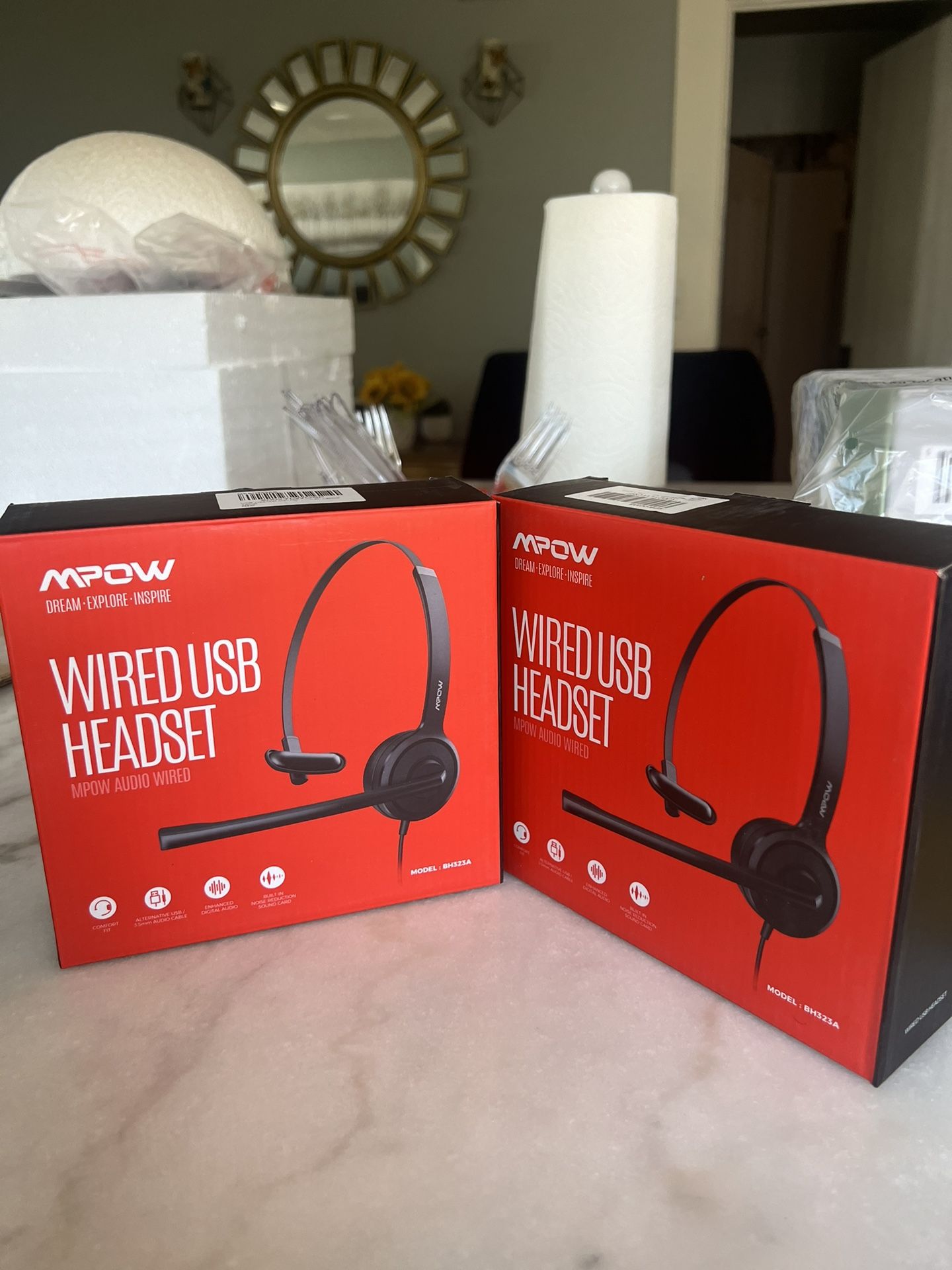 Mpow Wired USB Headset New