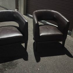 Brown Chairs A Pair