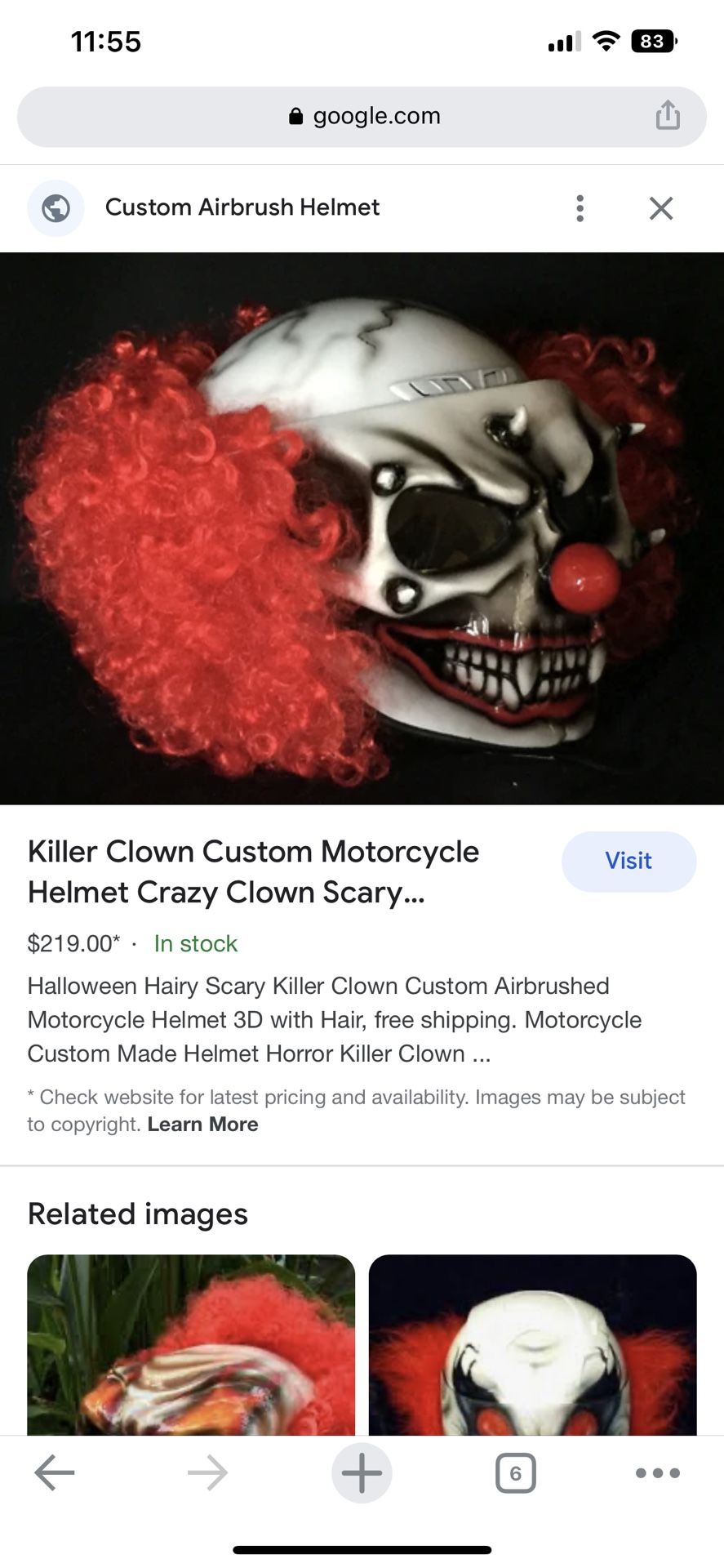 Killer clown motorcycle helmet 2025