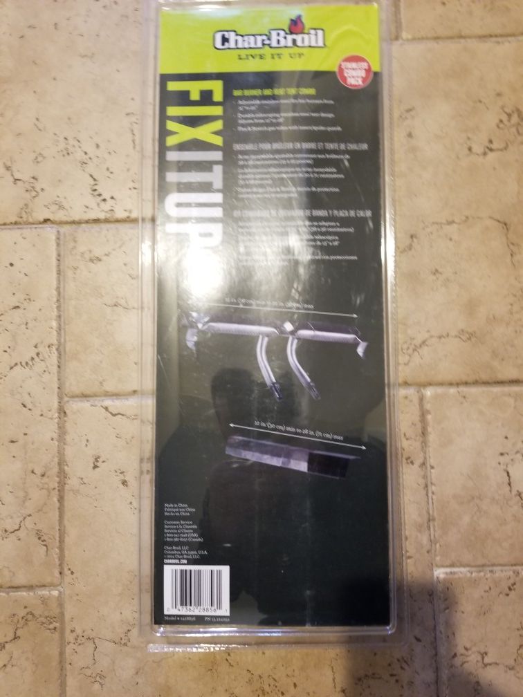 Brand new Sealed CharBroil Stainless Steel Bar Burner +Heat Tent Combo