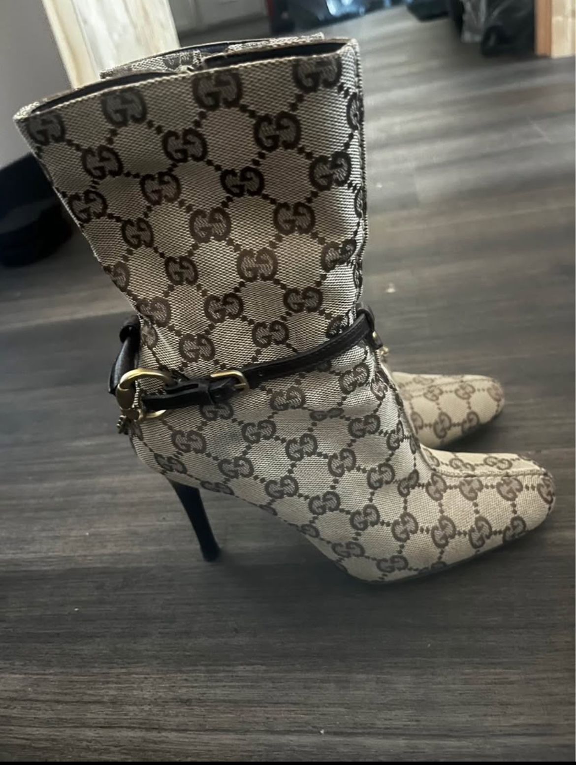 Gucci Vintage GG Monogram High Heel Boots