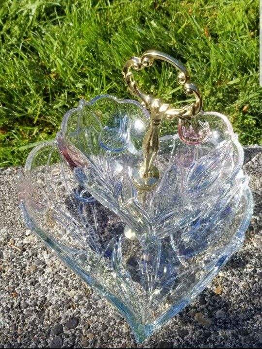Mikasa 2 tiered, heart shaped serving dish.