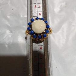 Size 6 Blue And White Costume Ring