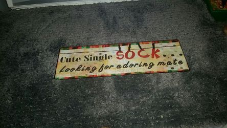 Metal laundry room sign