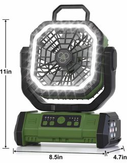 New 20000mAh Rechargeable Camping Fan with LED Light 25 available