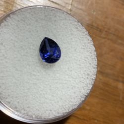 Premium Blue Pear Cut Sapphire, Natural .6ct 