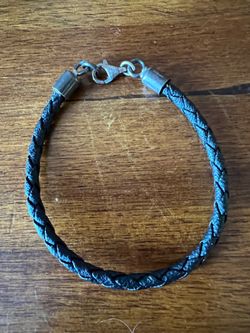 Braided Black Bracelet With Silver 925 Clasp