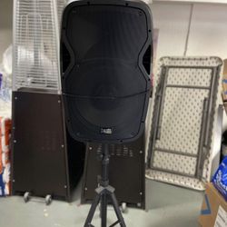 Bluetooth Speaker Set w/ LED, Mic, Stand, & Remote