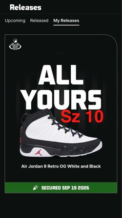 Jordan 9 Retro OG Size 10 Space Jam Travis Nigel