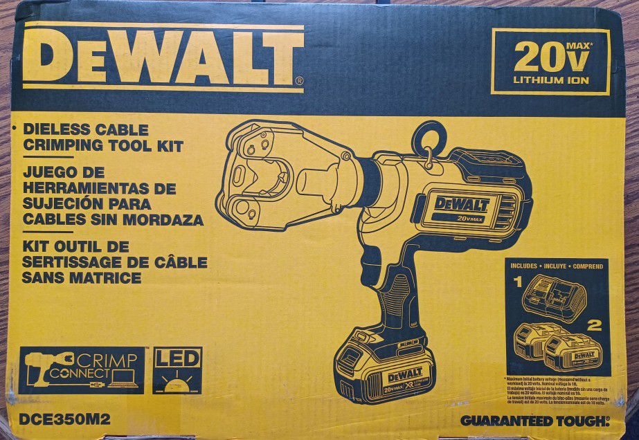 Dieless Cable Crimping Tool Kit 20v Dewalt NEW 