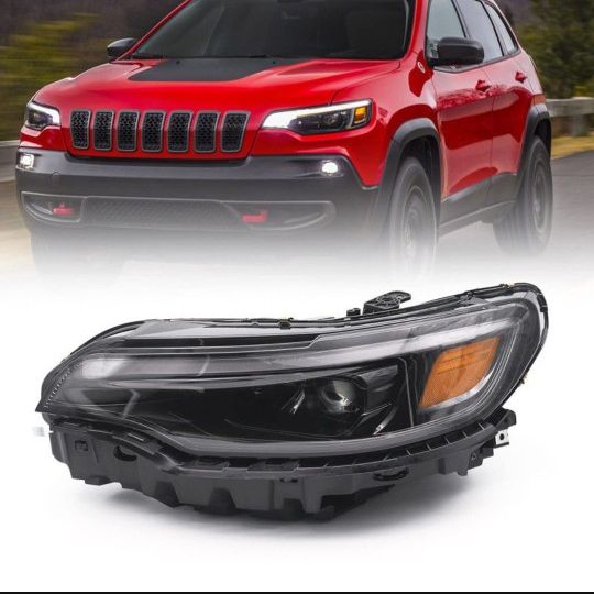 Fione headlight lamp assembly compatible with 2019 - 2022 jeep cherokee  driver left side