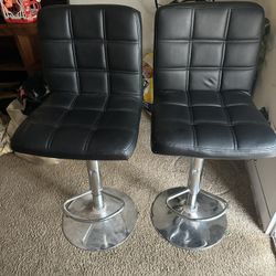 2 Black Bar Stools 