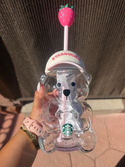 Starbucks Bear Cup with Strawberry Straw