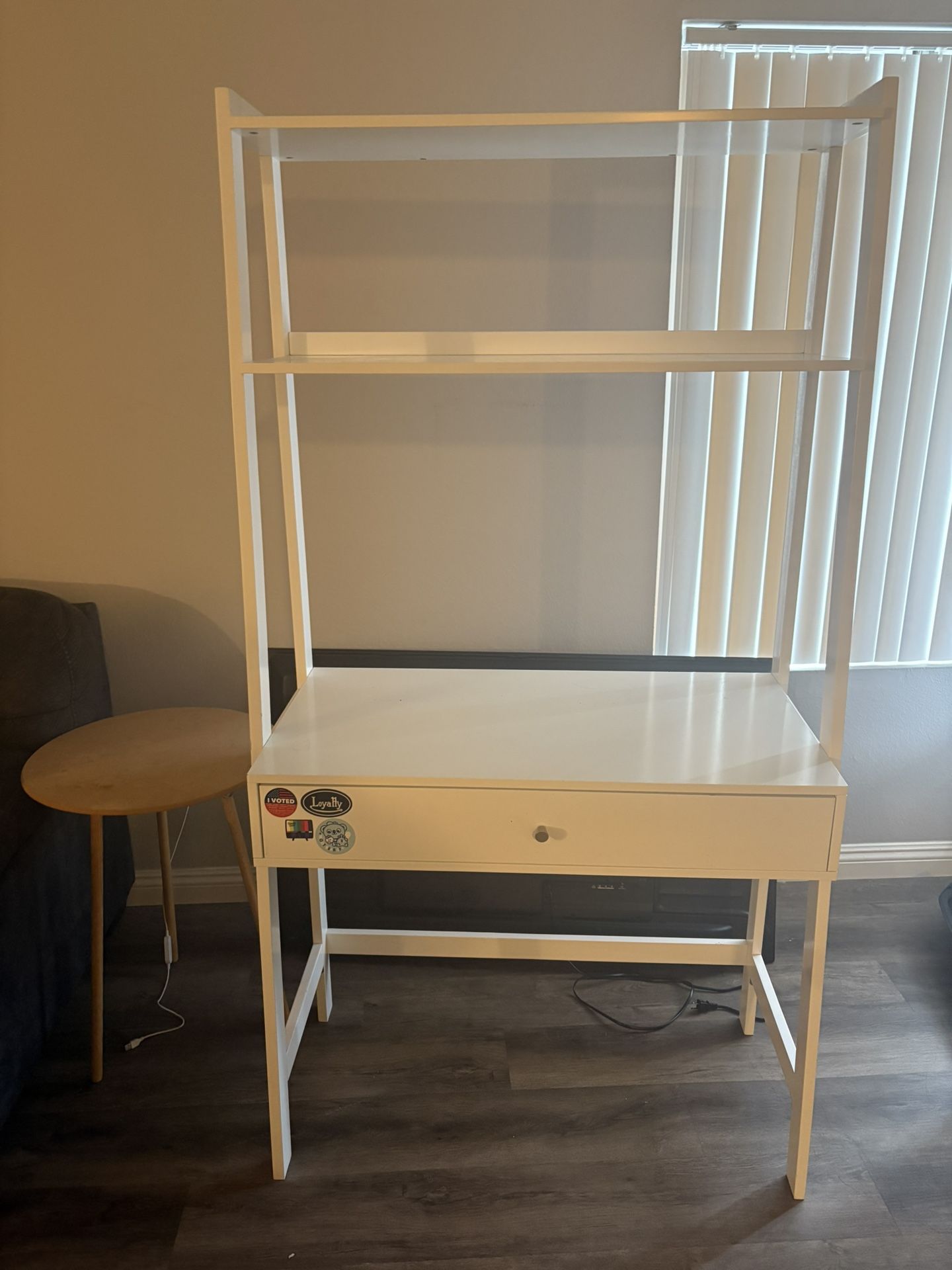 White Ladder Desk With Shelving