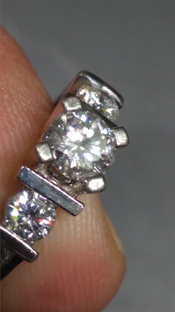 Diamond Engagement Ring, 1/2 Karat Diamond 14k White Gold