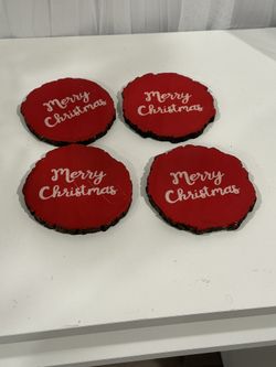 Christmas Four Red Coasters