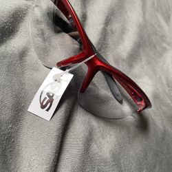 Red Frame Safety Glasses 