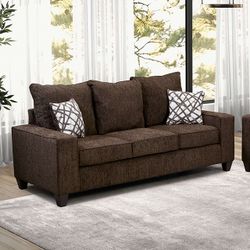 BROWN SOFA & LOVESEAT 