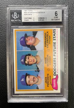 1981 Fernando Valenzuela Topps Dodgers Future Stars #302 BGS 6 Rookie Card.