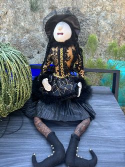 Halloween Decoration Witch Doll Weighted Bottom So It Sits