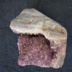 7” X 9” X 4” Blue Agate & Amethyst Geode Crystal 