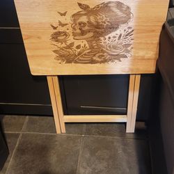 Tv dinner tables engraved