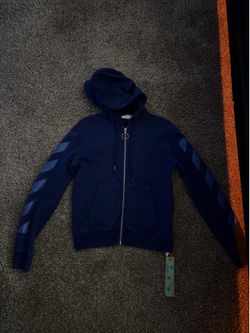 Offwhite Navy Blue Rubber Zip Up Size Small