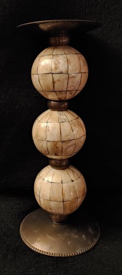 Beautiful cream & bronze candle holder