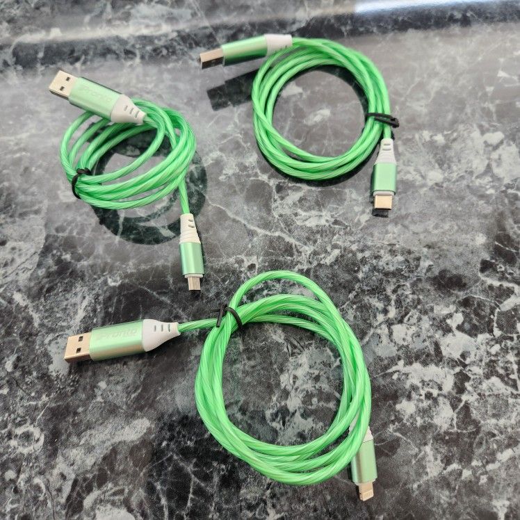 Lighted Cell Phone Charger- Type-C, Micro USB & Apple