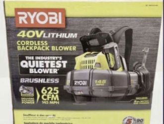 RYOBI 145 MPH 625 CFM 40-Volt Lithium-Ion Cordless Backpack Blower 5 Ah Battery and Charger Included