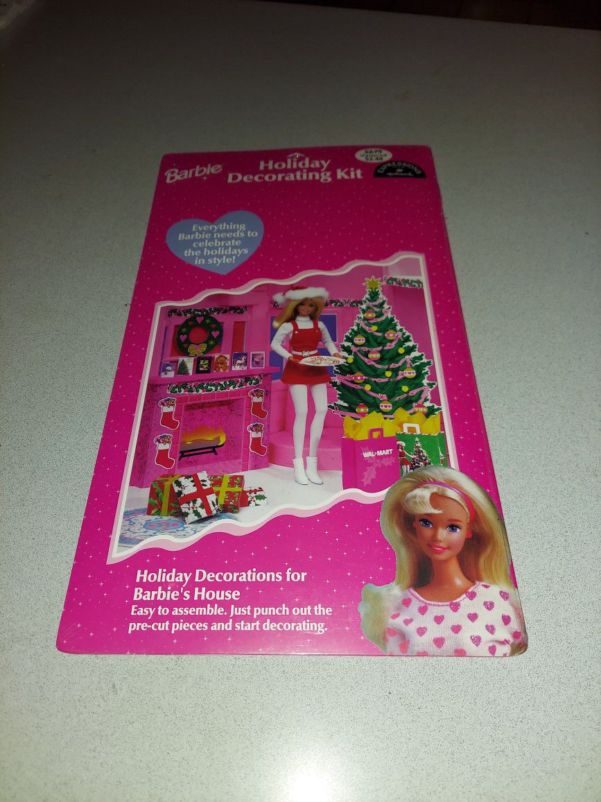 VINTAGE 1998 BARBIE HALLMARK EXPRESSIONS HOLIDAY DECORATING KIT NEW FACTORY SEALED 