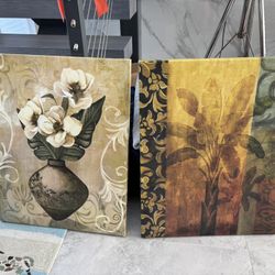 2 X  Canvas Wall Art $40 For Both 