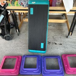 The The Original STEP Aerobic Exercise Platform 4 Raisers Workout Excellent 42 Inch