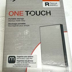 Brand new sealed Seagate One Touch, Portable External Hard Drive, 1 TB, PC Notebook and Mac USB 3.0, Space Grey