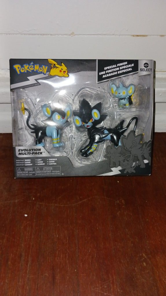 Pokemon Shinx, Luxio, and Luxray Select Evolution Action Figure Set