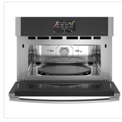 GE Profile 27 in Single Residential Electric Wall Oven with and 120V Advantium Technology in. Stainless Steel