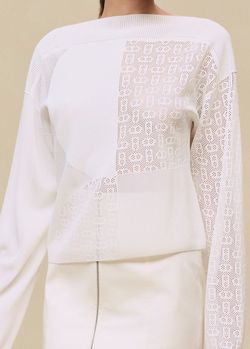 Hermes White Knit Sweater