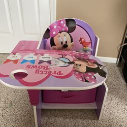 Disney Minnie Mouse Children’s Desk With Storage Bin 