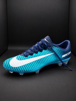 Nike Mercurial Vapor 14 Elite FG Blue & White Striped Football Boots size 9.5 US mens
