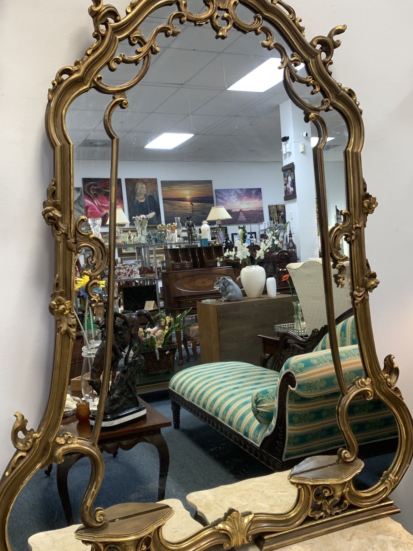 Beautiful Antique Gold Gilt Mirror-