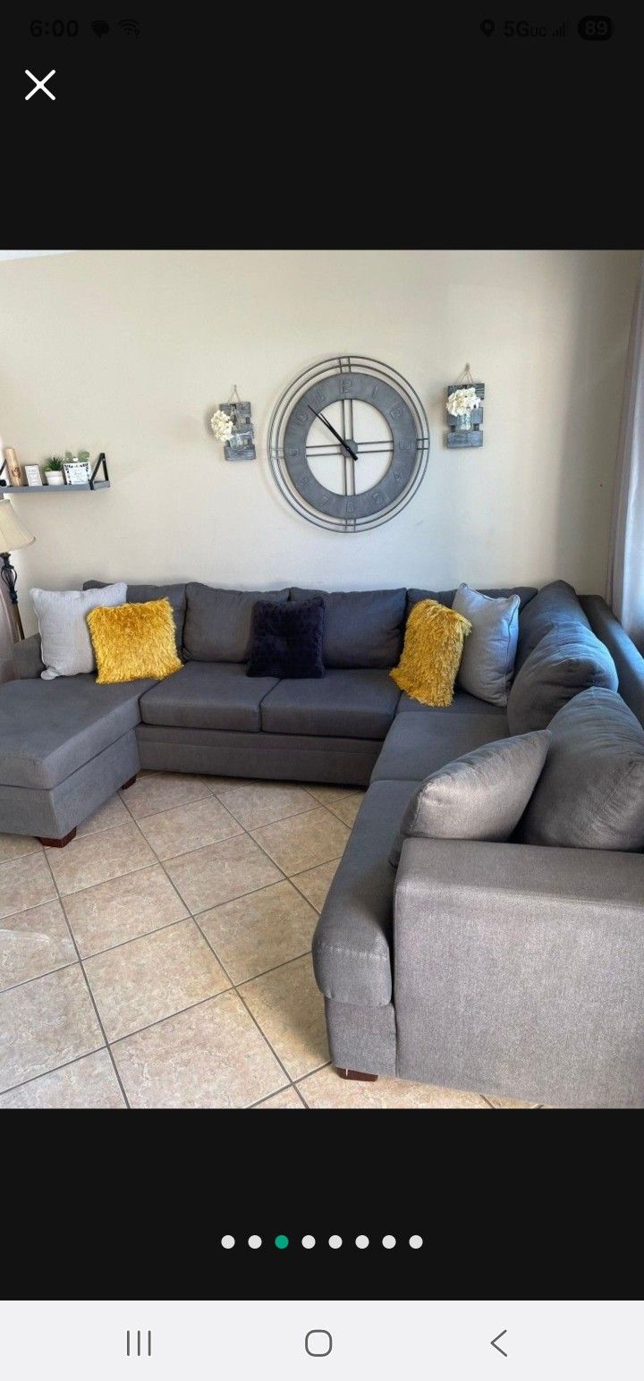 Dark Grey Beautiful Sectional Couch From Living Spaces