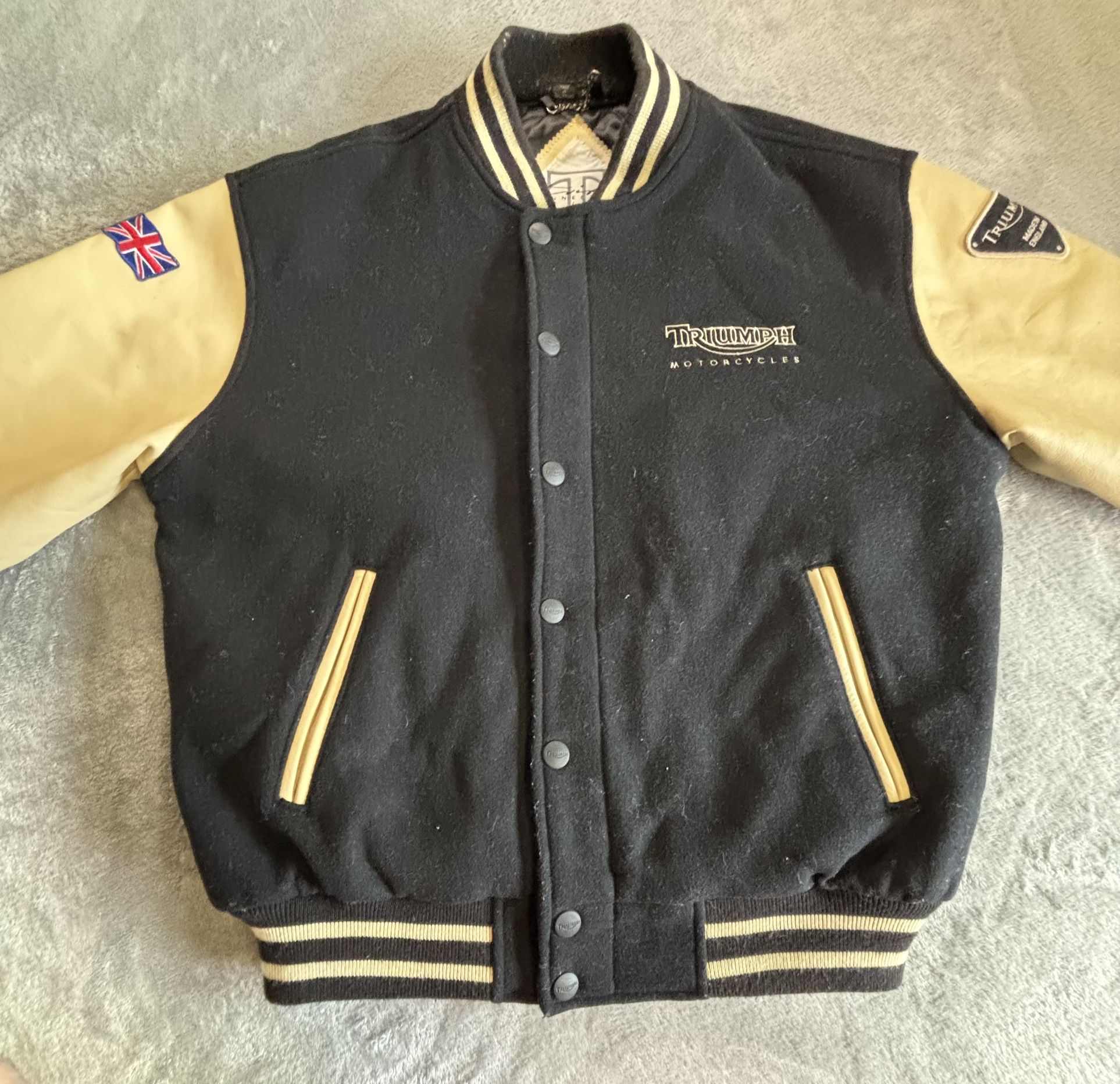 Triumph, Motorcycles, Varsity Jacket The Triple Connection Men’s Medium