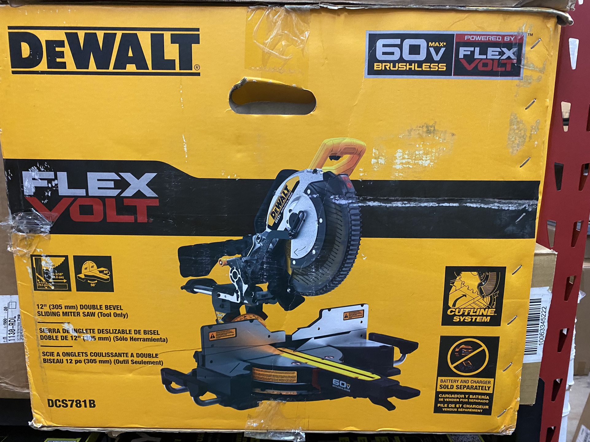 BRAND NEW IN BOX DEWALT 60V Lithium-Ion 12 in. Cordless Sliding Miter Saw (Tool Only)